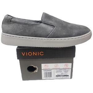 Vionic Women's Avery Pro Non-Slip Loafer Sneakers Charcoal Gray Suede Size 9.5